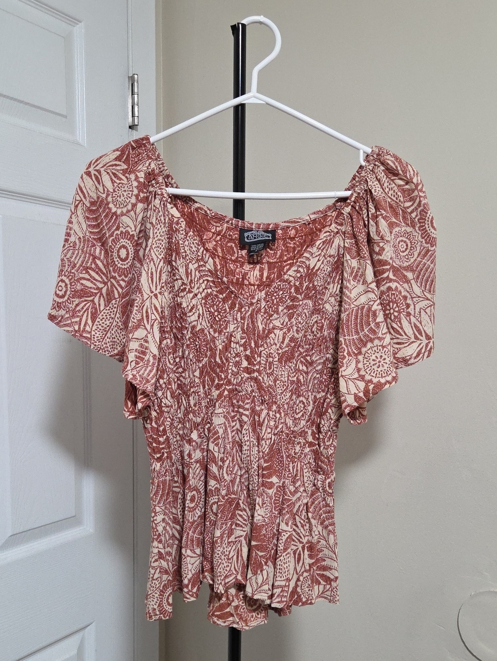 Nwt Angie Rust Floral Off-Shoulder Mini Dress